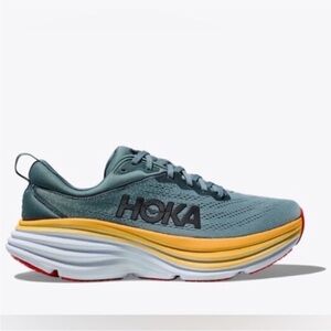 Men’s Hoka Bondi 8 in charcoal and sunburst 11